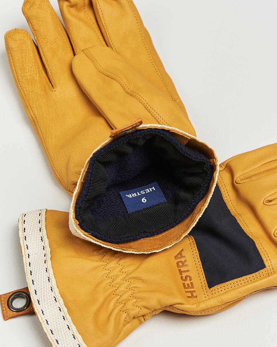 Herr | Handskar | Hestra | Njord Lambskin Wool Lined Glove Navy/Natural Brown