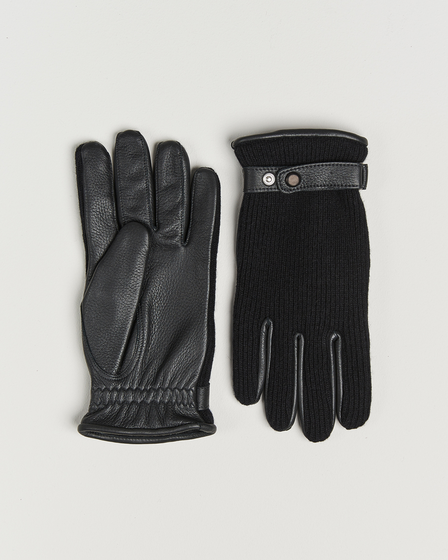 Herr | Handskar | Hestra | Christopher Cashmere/Elkskin Glove Black