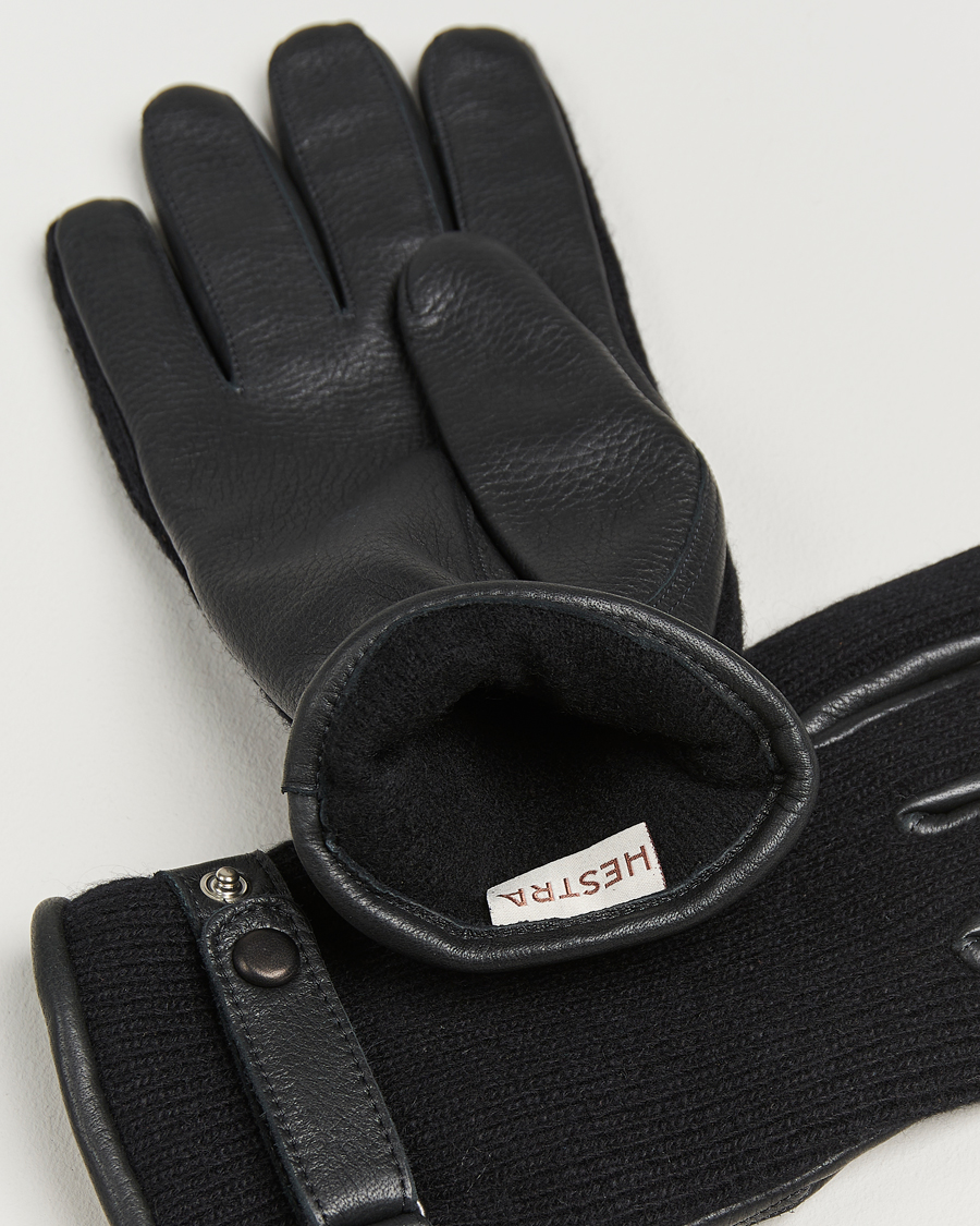 Herr | Handskar | Hestra | Christopher Cashmere/Elkskin Glove Black