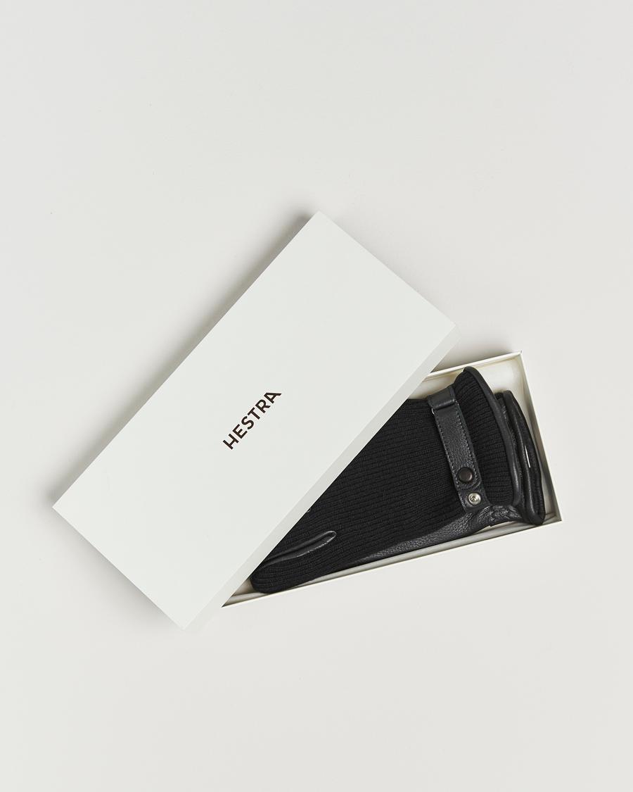 Herr | Handskar | Hestra | Christopher Cashmere/Elkskin Glove Black
