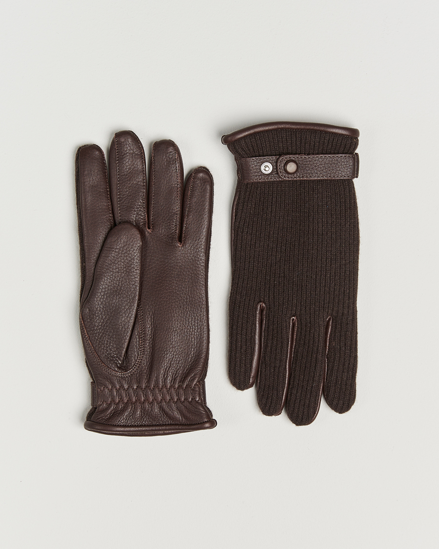 Herr | Handskar | Hestra | Christopher Cashmere/Elkskin Glove Espresso