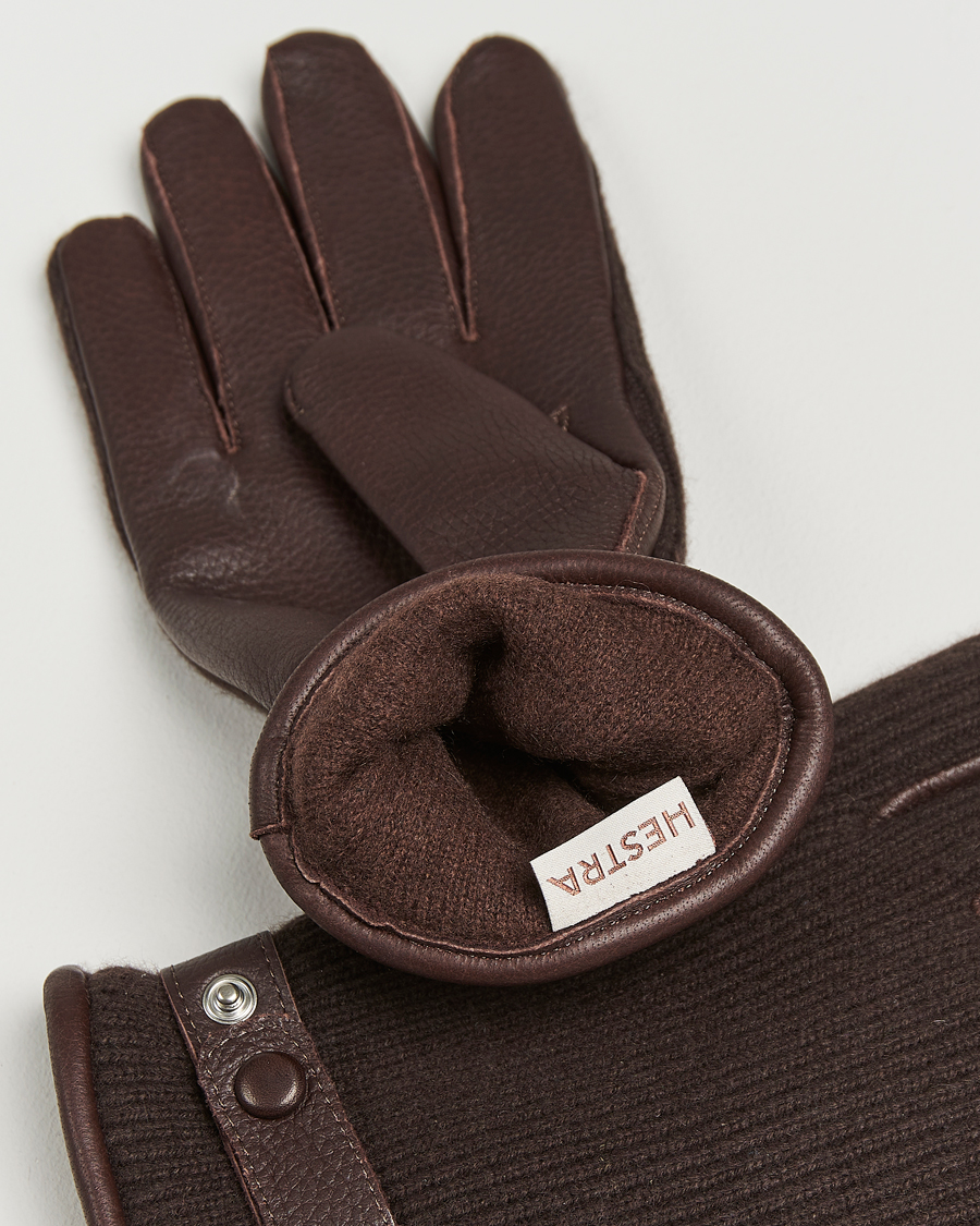 Herr | Handskar | Hestra | Christopher Cashmere/Elkskin Glove Espresso