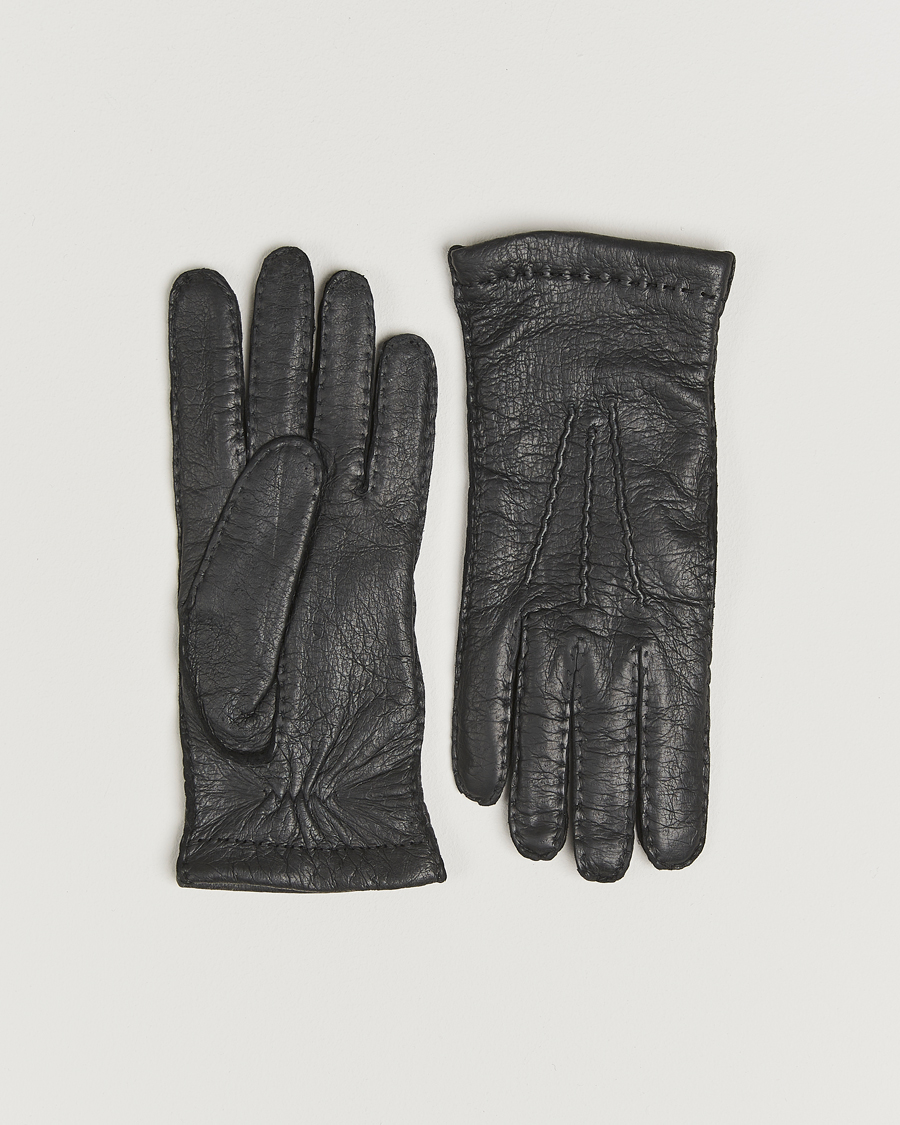 Herr | Handskar | Hestra | Peccary Handsewn Cashmere Lined Glove Black