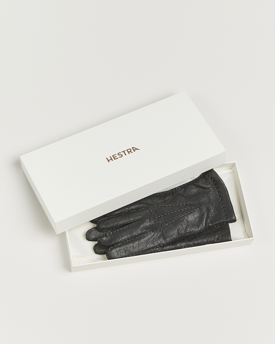 Herr | Handskar | Hestra | Peccary Handsewn Cashmere Lined Glove Black