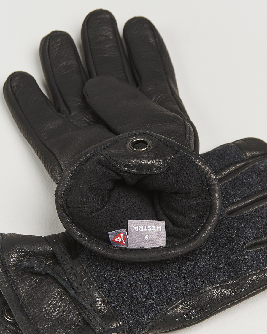 Herr | Handskar | Hestra | Daniel Wool/Goat Leather Glove Charcoal/Black