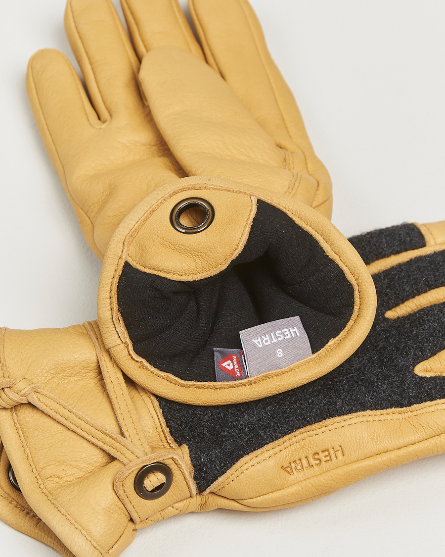 Herr | Handskar | Hestra | Daniel Wool/Goat Leather Glove Charcoal/Tan