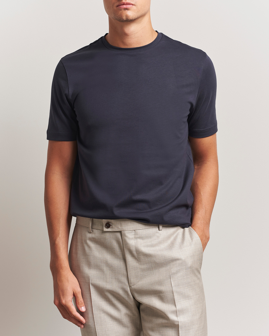 Herr | T-Shirts | Stenströms | Supima Cotton T-Shirt Navy