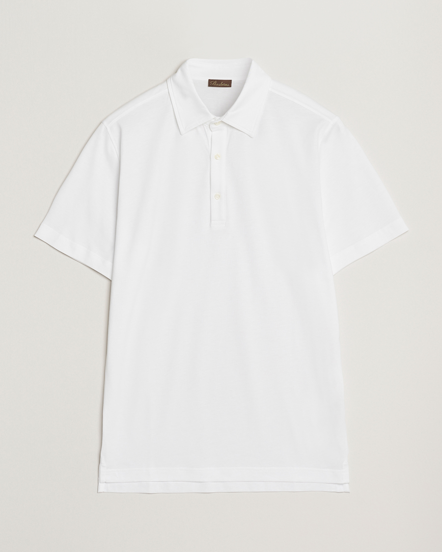 Herr | Pikéer | Stenströms | Supima Cotton Polo Shirt White