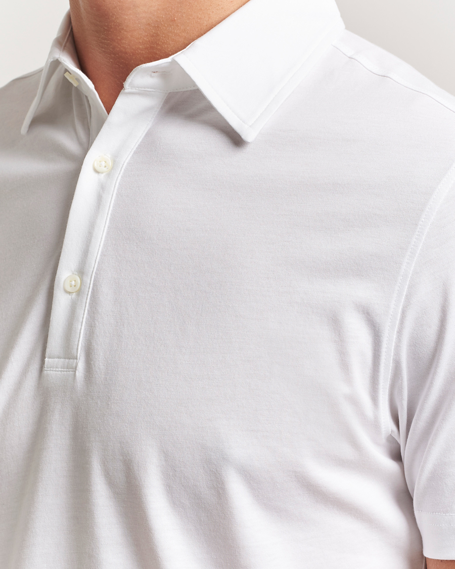 Herr | Pikéer | Stenströms | Supima Cotton Polo Shirt White