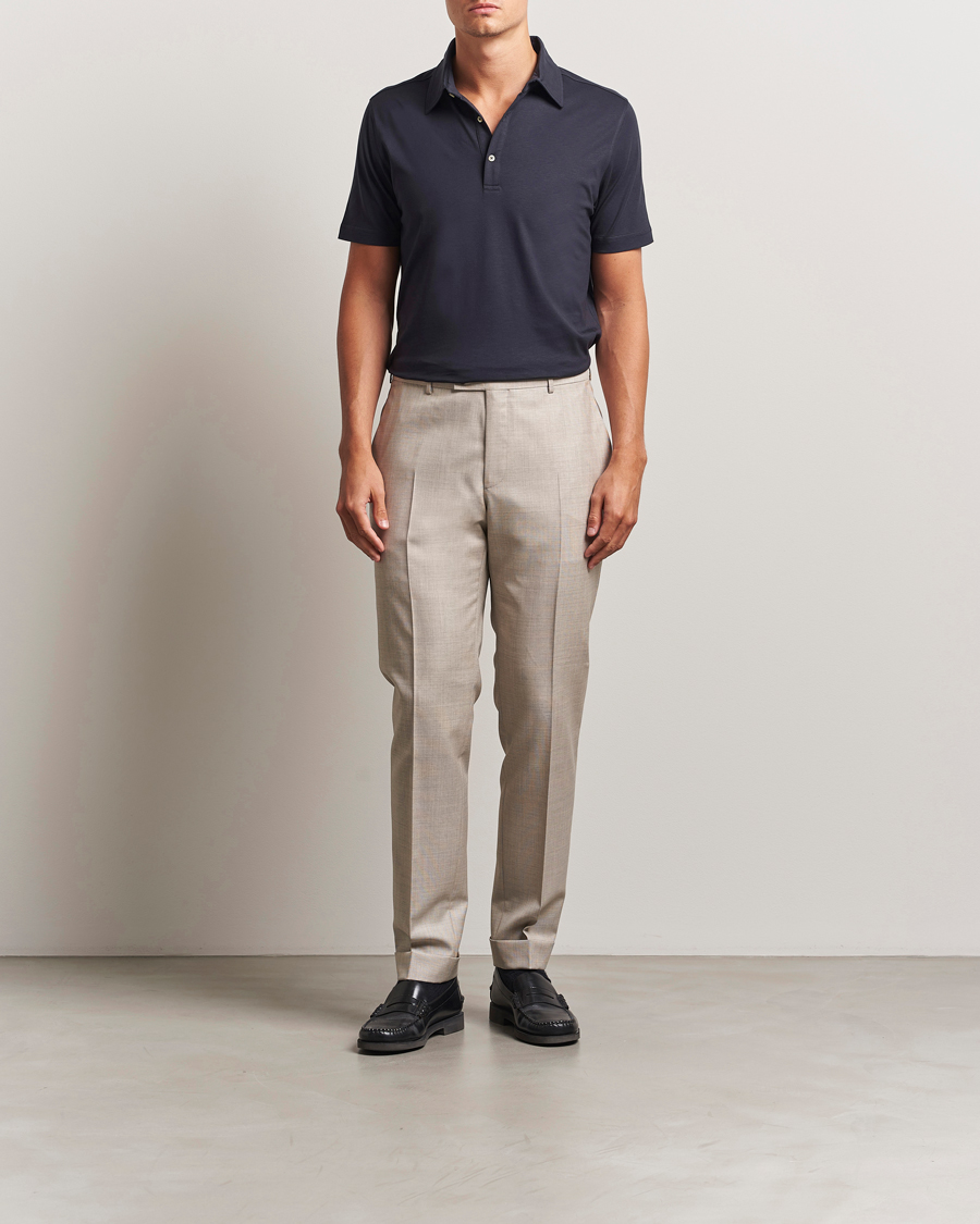 Herr | Pikéer | Stenströms | Supima Cotton Polo Shirt Navy