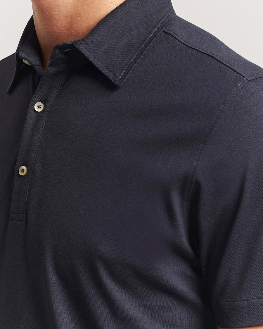 Herr | Pikéer | Stenströms | Supima Cotton Polo Shirt Navy