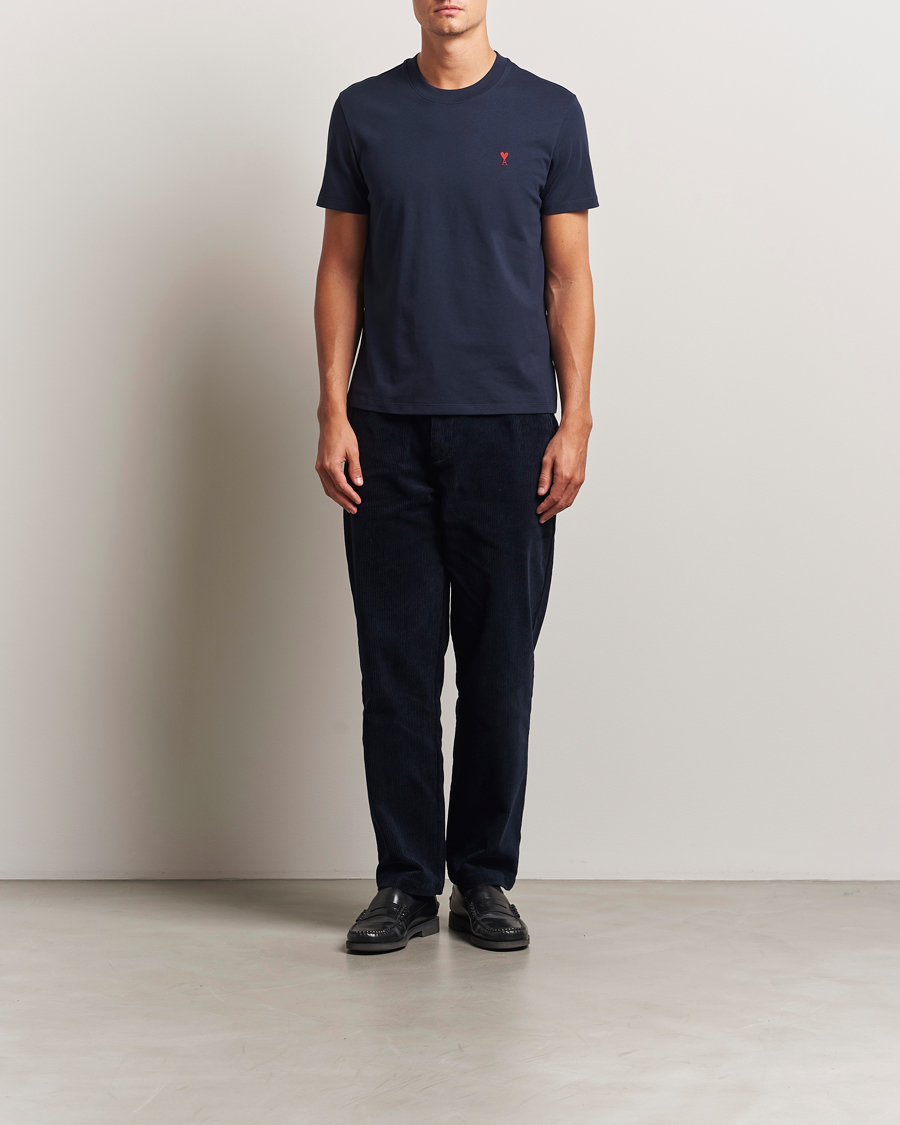 Herr | T-Shirts | AMI | Heart Logo T-Shirt Night Blue