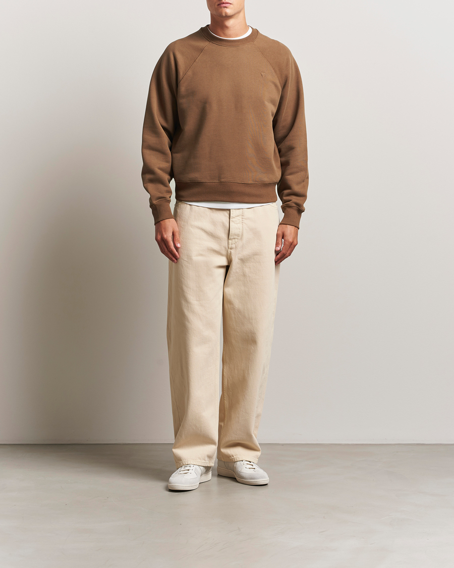 Herr | Tröjor | AMI | Tonal Heart Logo Sweatshirt Noisette
