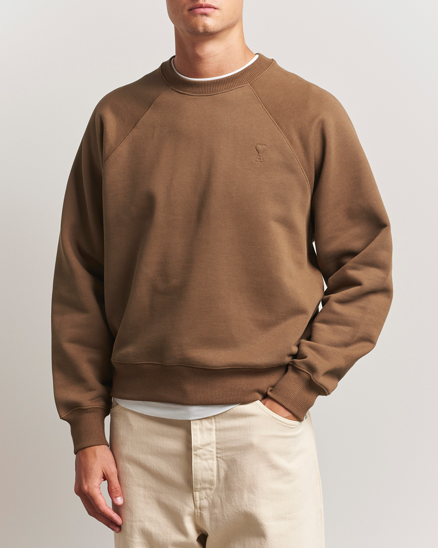Herr | Tröjor | AMI | Tonal Heart Logo Sweatshirt Noisette