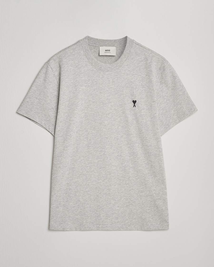 Herr | T-Shirts | AMI | Black Heart Logo T-Shirt Grey Heather