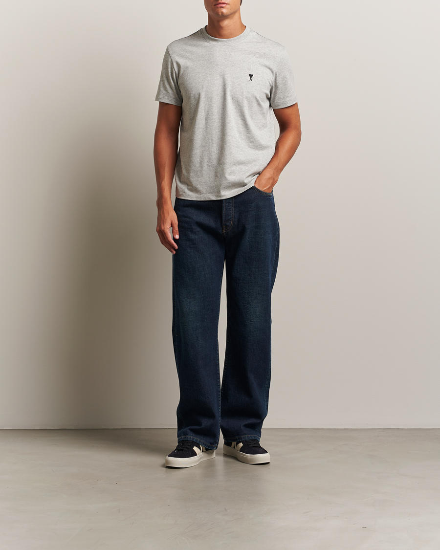 Herr | T-Shirts | AMI | Black Heart Logo T-Shirt Grey Heather