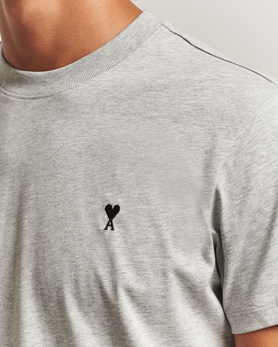 Herr | T-Shirts | AMI | Black Heart Logo T-Shirt Grey Heather