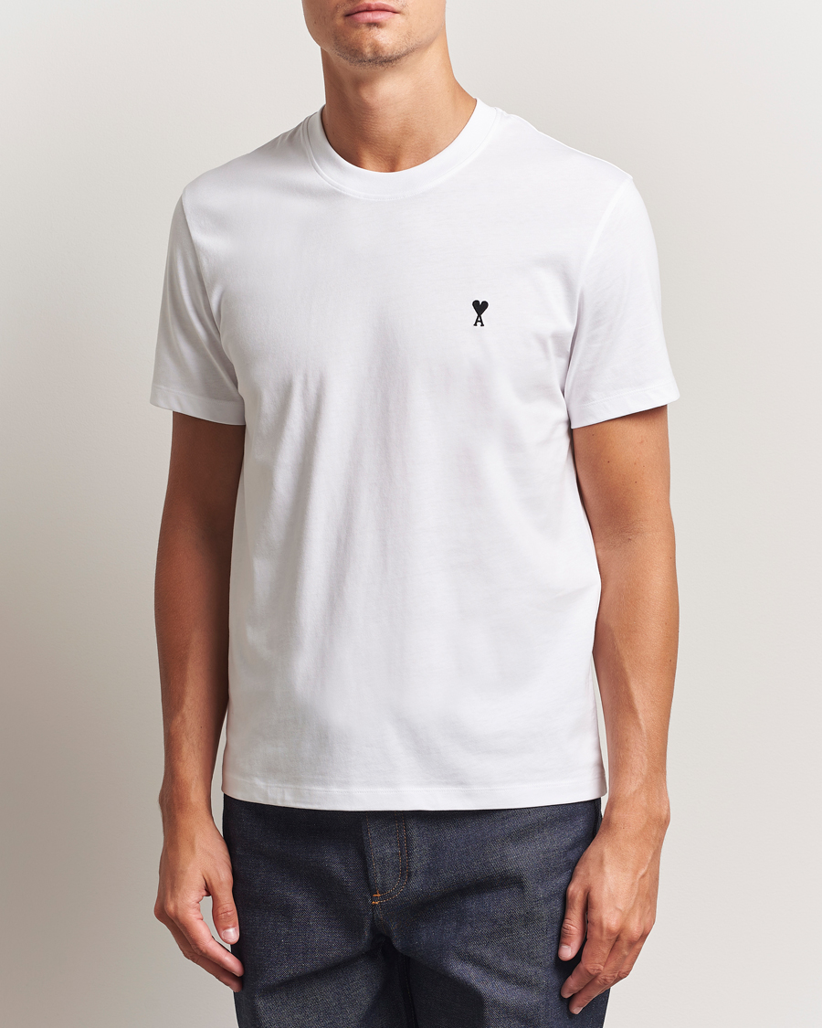 Herr | T-Shirts | AMI | Contrast Heart Logo T-Shirt White