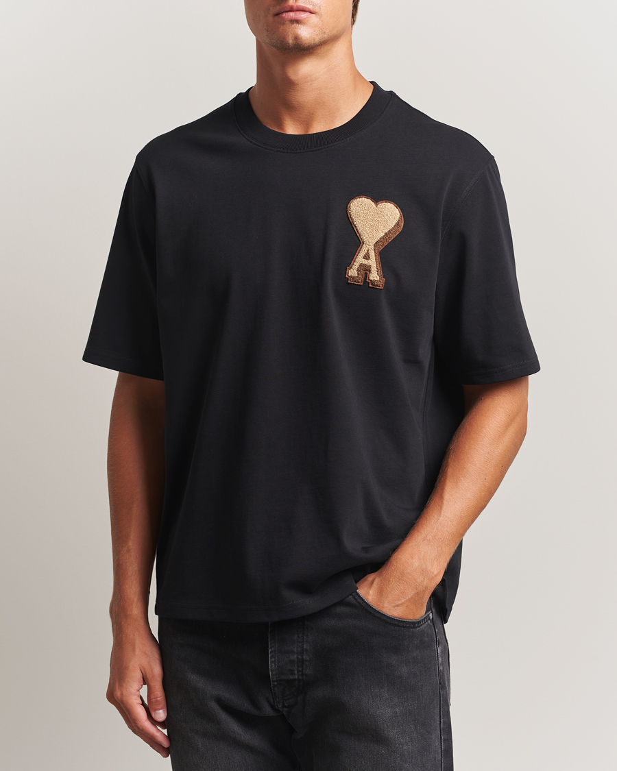 Herr | T-Shirts | AMI | Patch Heart T-Shirt Black