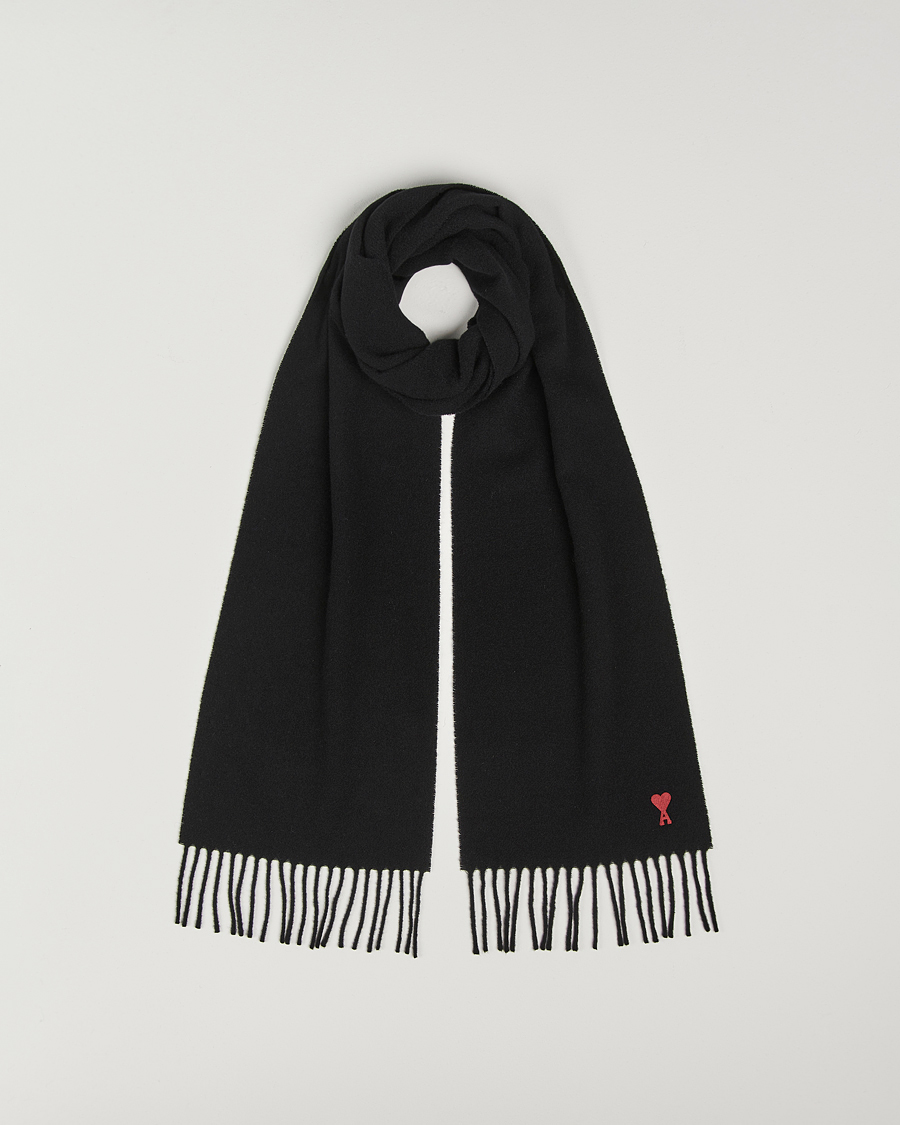 Herr | Halsdukar | AMI | Heart Logo Scarf Black