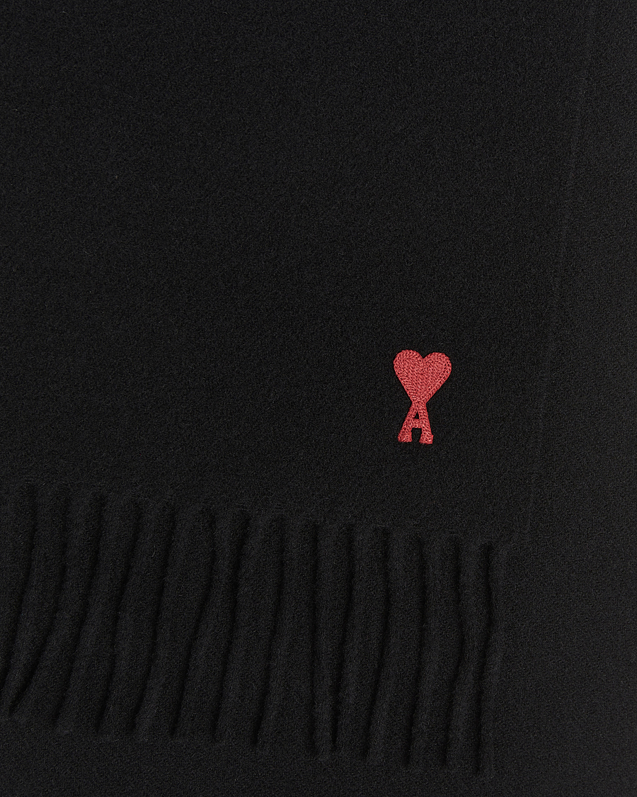 Herr | Halsdukar | AMI | Heart Logo Scarf Black