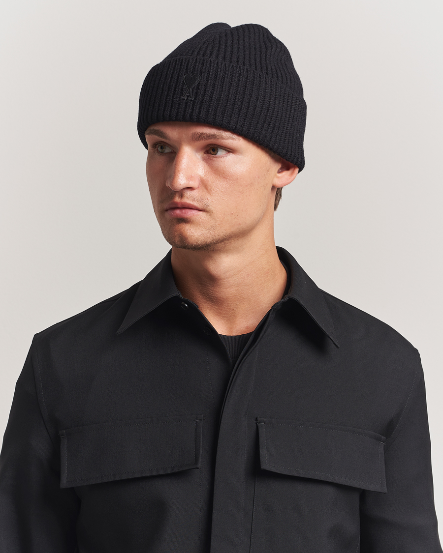 Herr | Mössor | AMI | Heart Logo Beanie Black