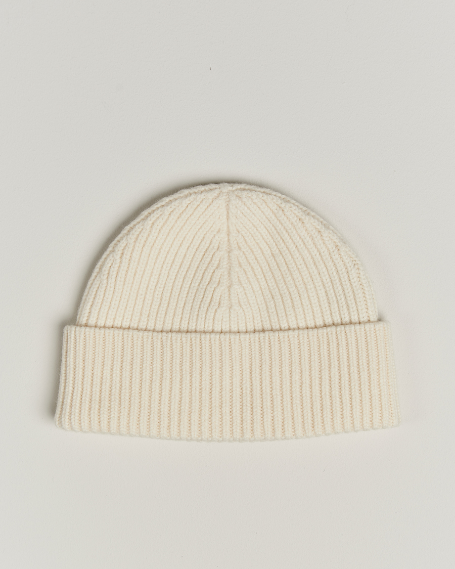 Herr | Mössor | AMI | Heart Logo Beanie Ecru