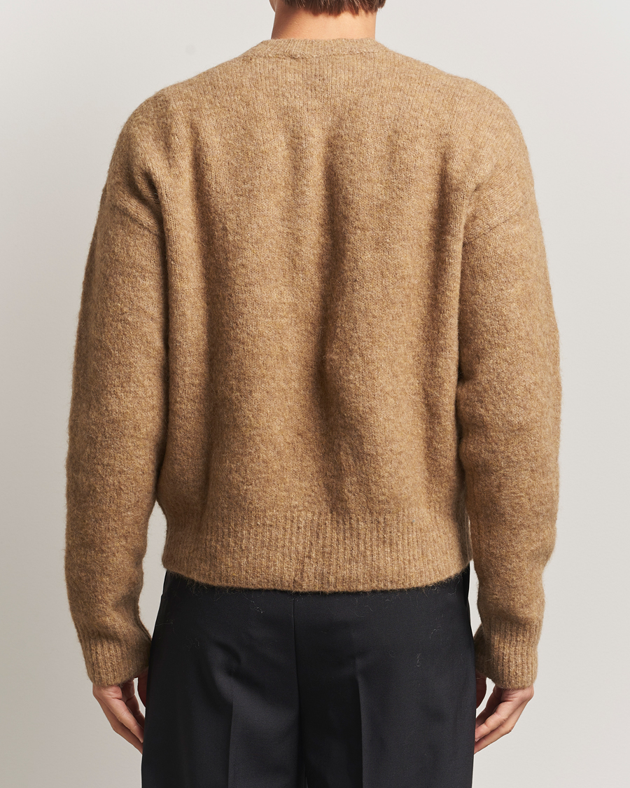 Herr | Tröjor | AMI | Signature Alpaca Knitted Sweater Camel