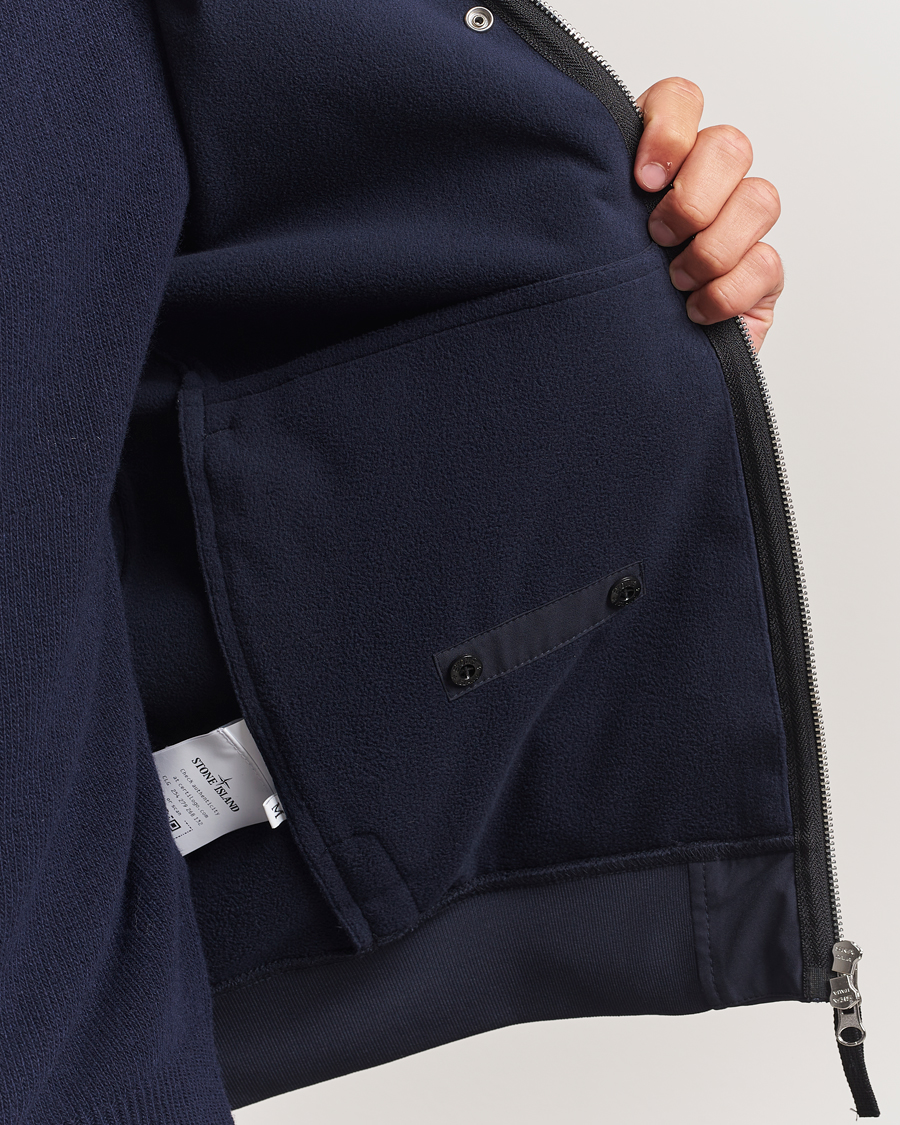 Herr | Jackor | Stone Island | Soft Shell Re-Dyed Lined Hood Jacket Navy