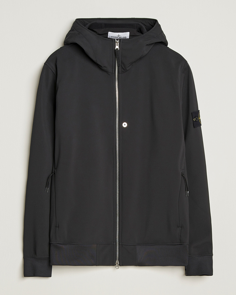 Herr | Jackor | Stone Island | Soft Shell Re-Dyed Lined Hood Jacket Black