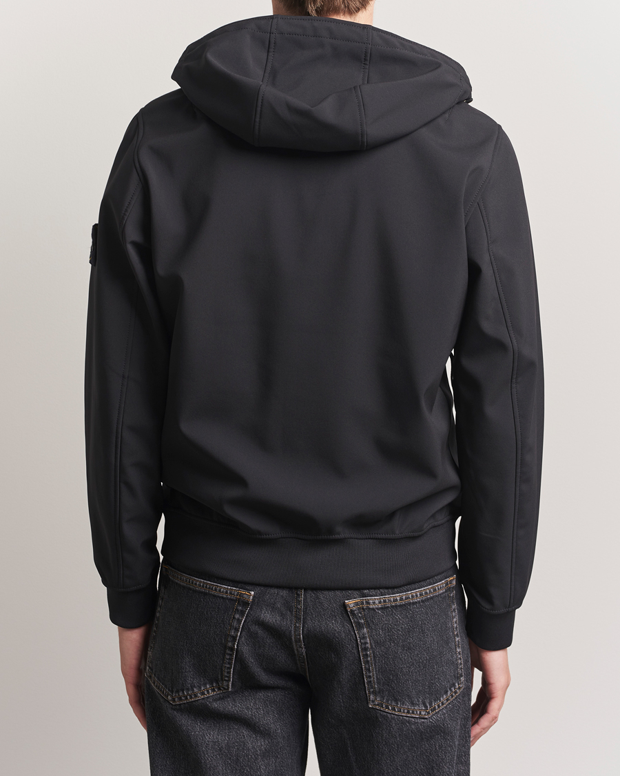 Herr | Jackor | Stone Island | Soft Shell Re-Dyed Lined Hood Jacket Black