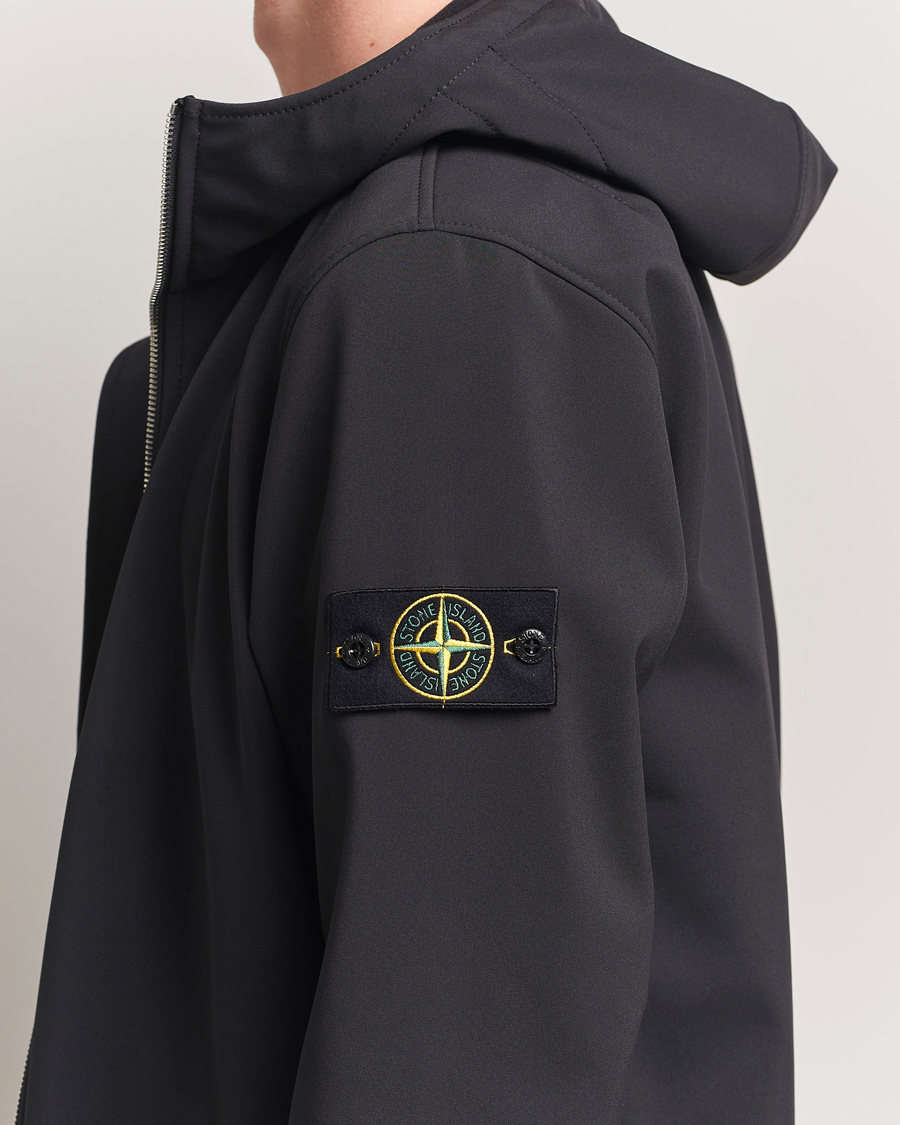 Herr | Jackor | Stone Island | Soft Shell Re-Dyed Lined Hood Jacket Black