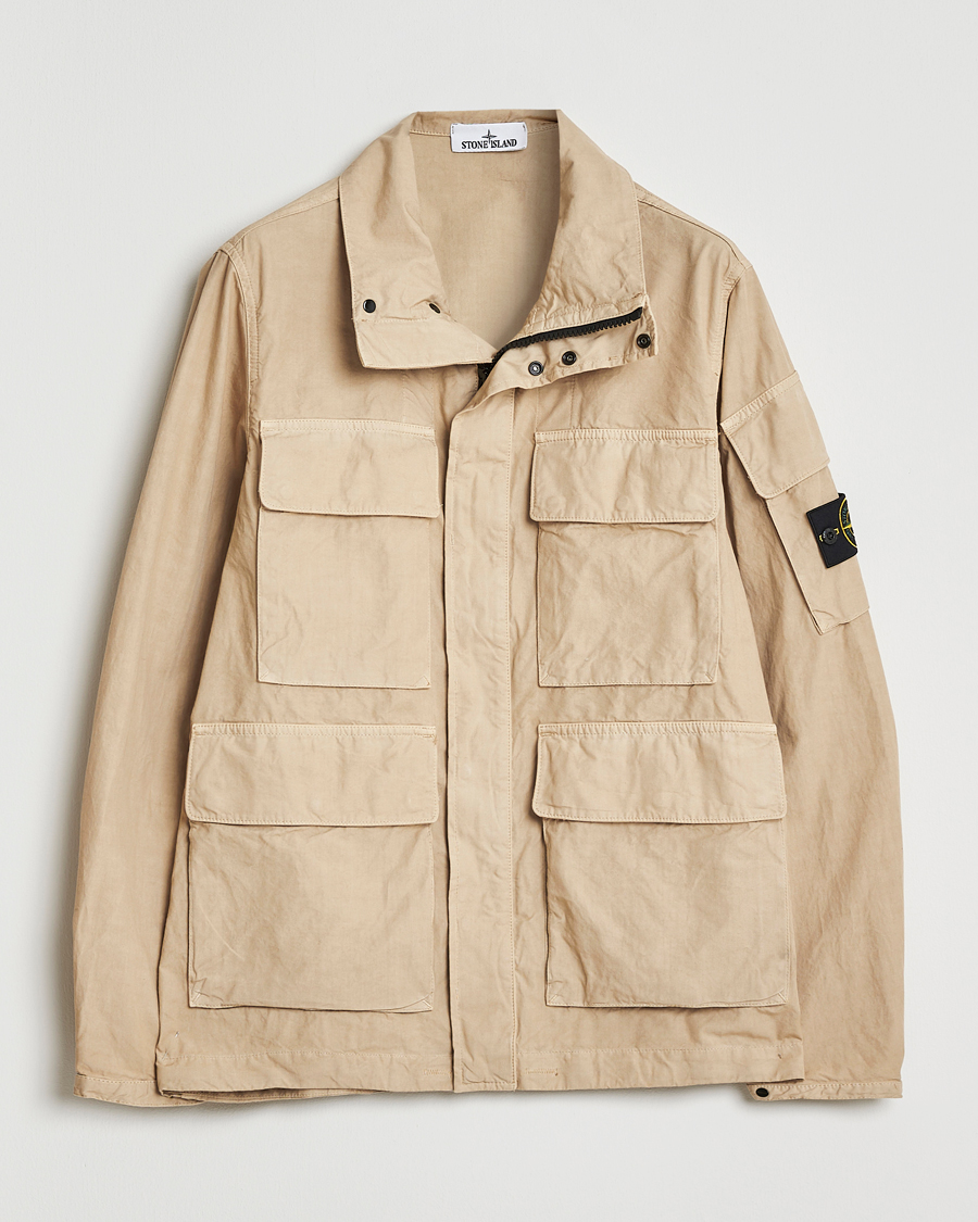 Herr | Jackor | Stone Island | Canvas Weave Cotton Field Jacket Beige
