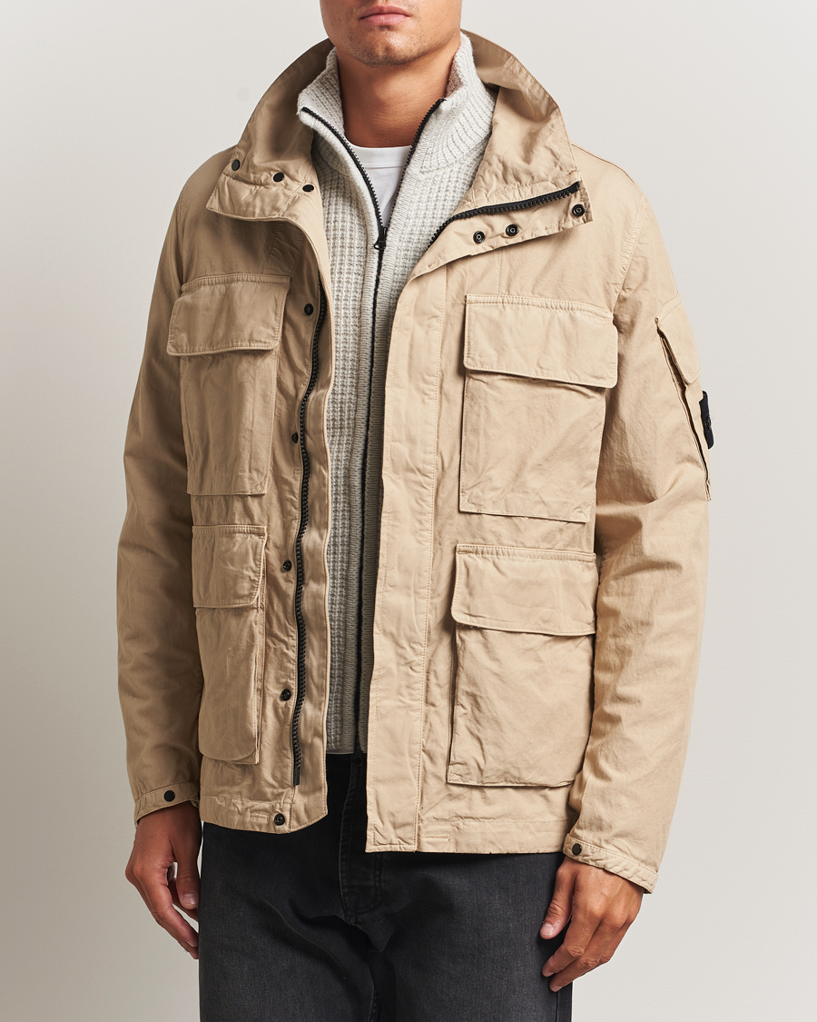 Herr | Jackor | Stone Island | Canvas Weave Cotton Field Jacket Beige