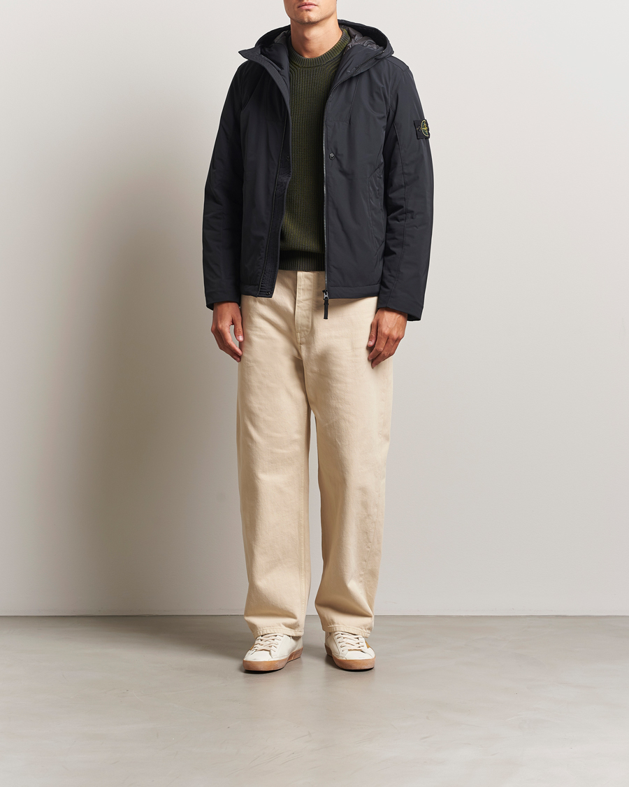 Herr | Jackor | Stone Island | Micro Twill Primaloft Padded Hood Jacket Black