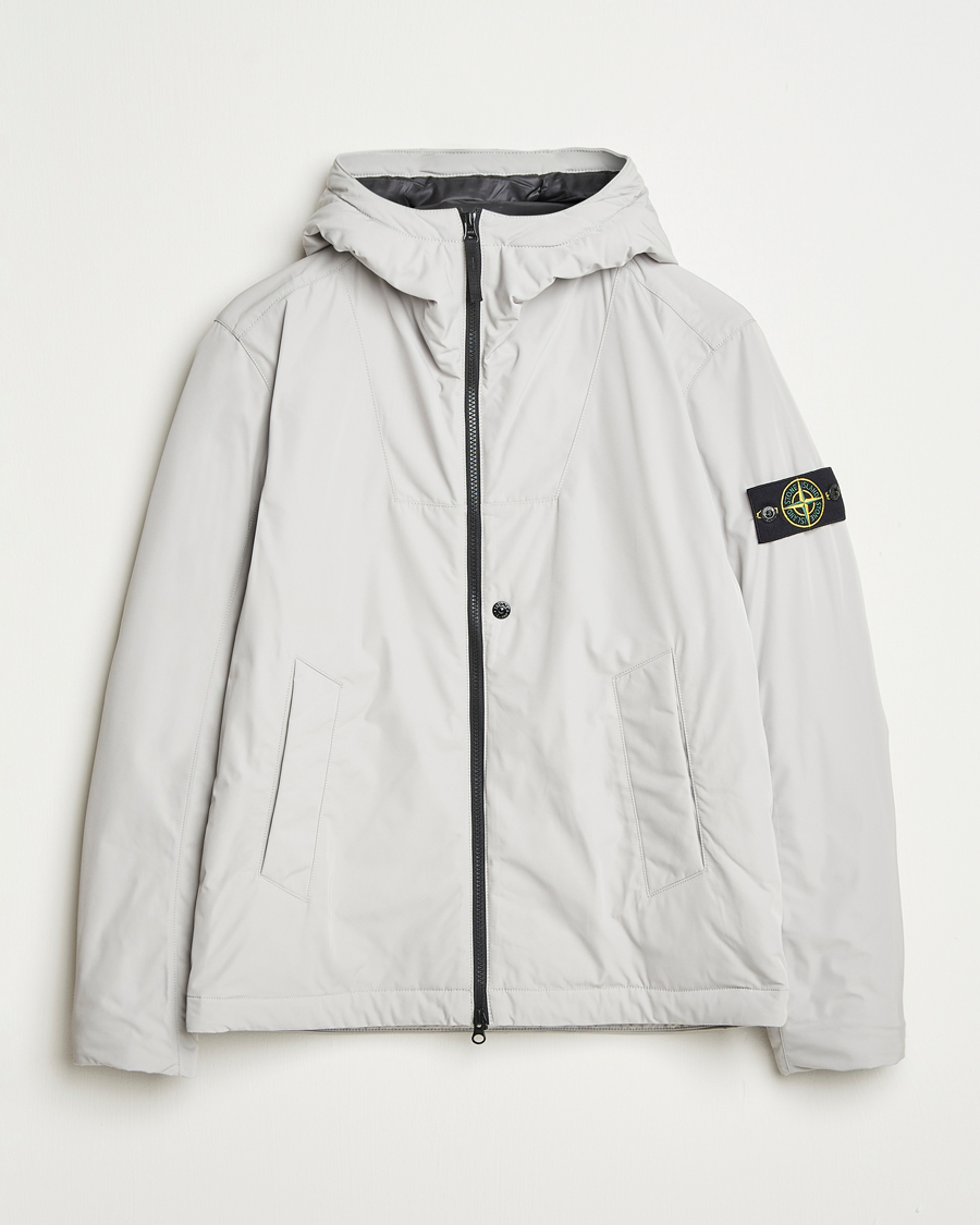 Herr | Jackor | Stone Island | Micro Twill Primaloft Padded Hood Jacket Pearl Grey