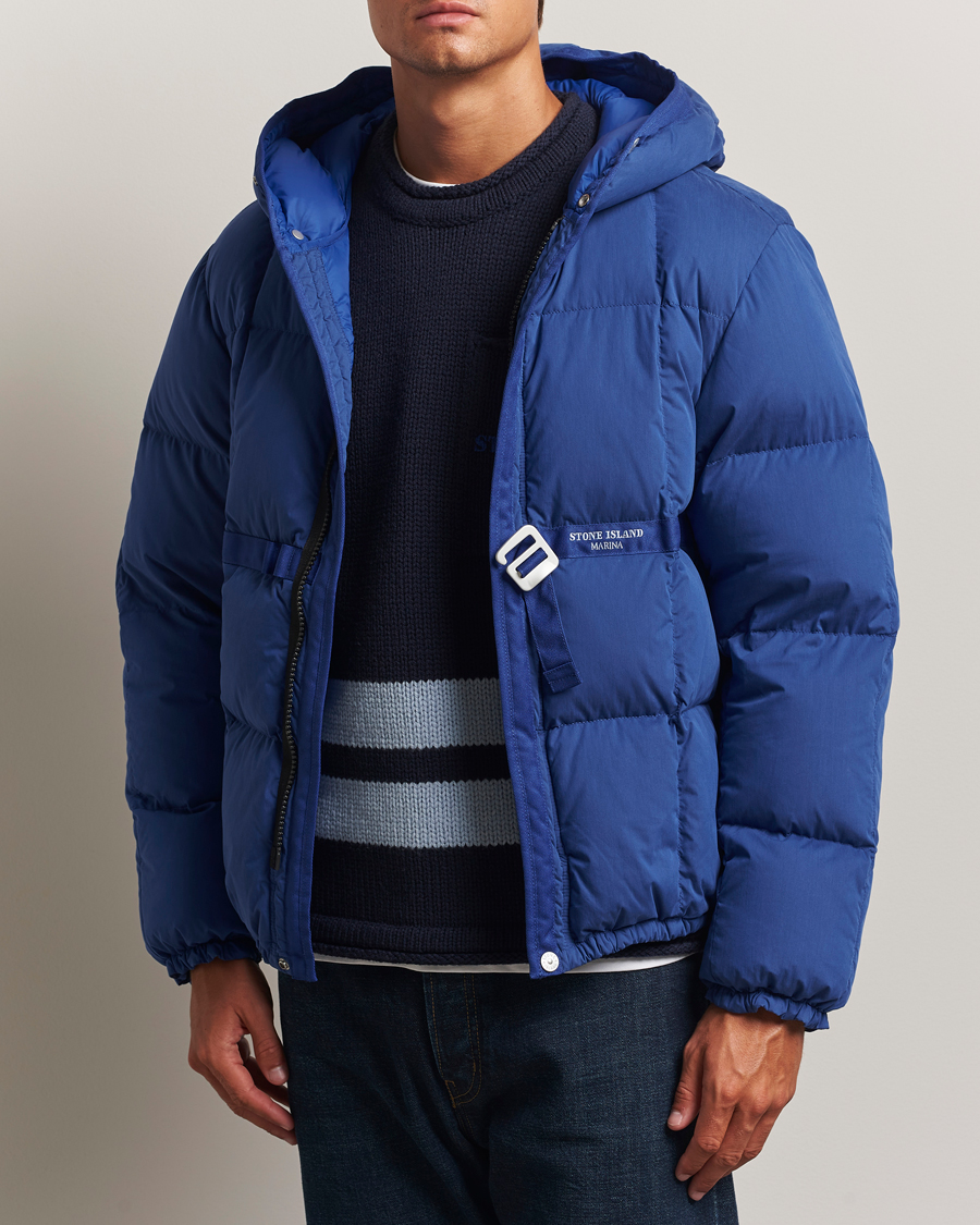 Herr | Jackor | Stone Island | Marina Cotton/Nylon Tela Down Jacket Bright Blue