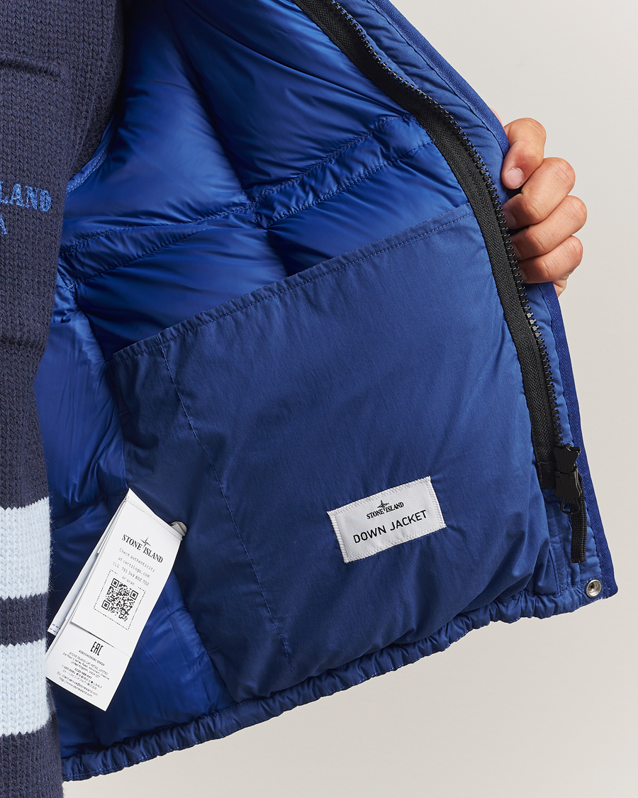 Herr | Jackor | Stone Island | Marina Cotton/Nylon Tela Down Jacket Bright Blue