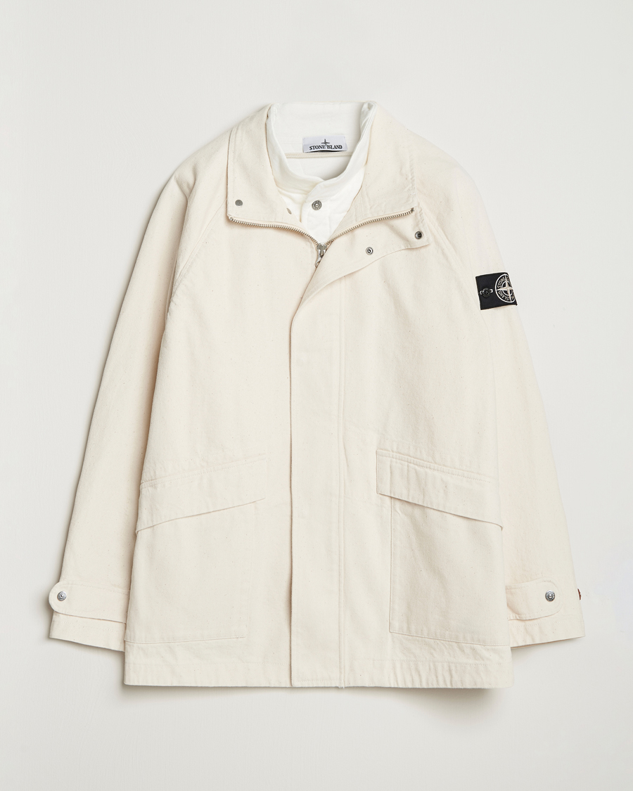 Herr | Jackor | Stone Island | RAW Cotton Gabardine Jacket Ivory