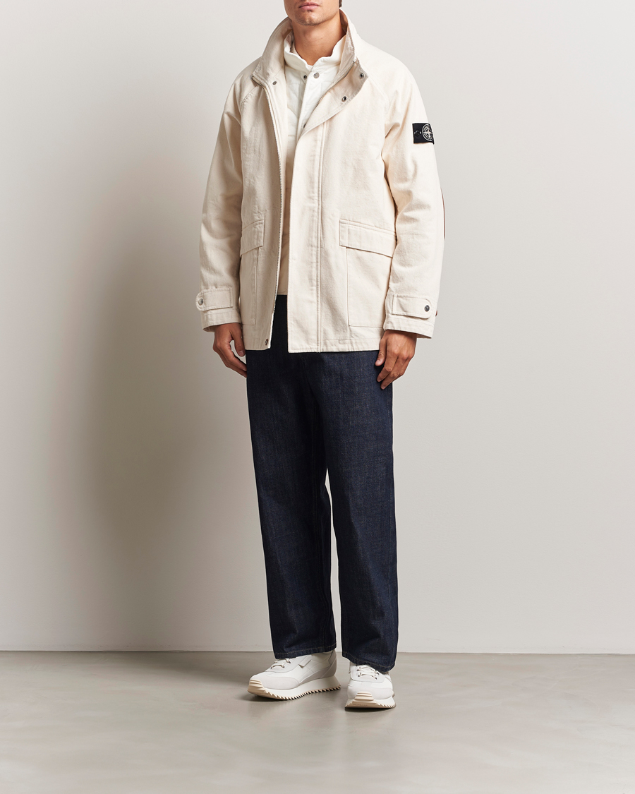 Herr | Jackor | Stone Island | RAW Cotton Gabardine Jacket Ivory