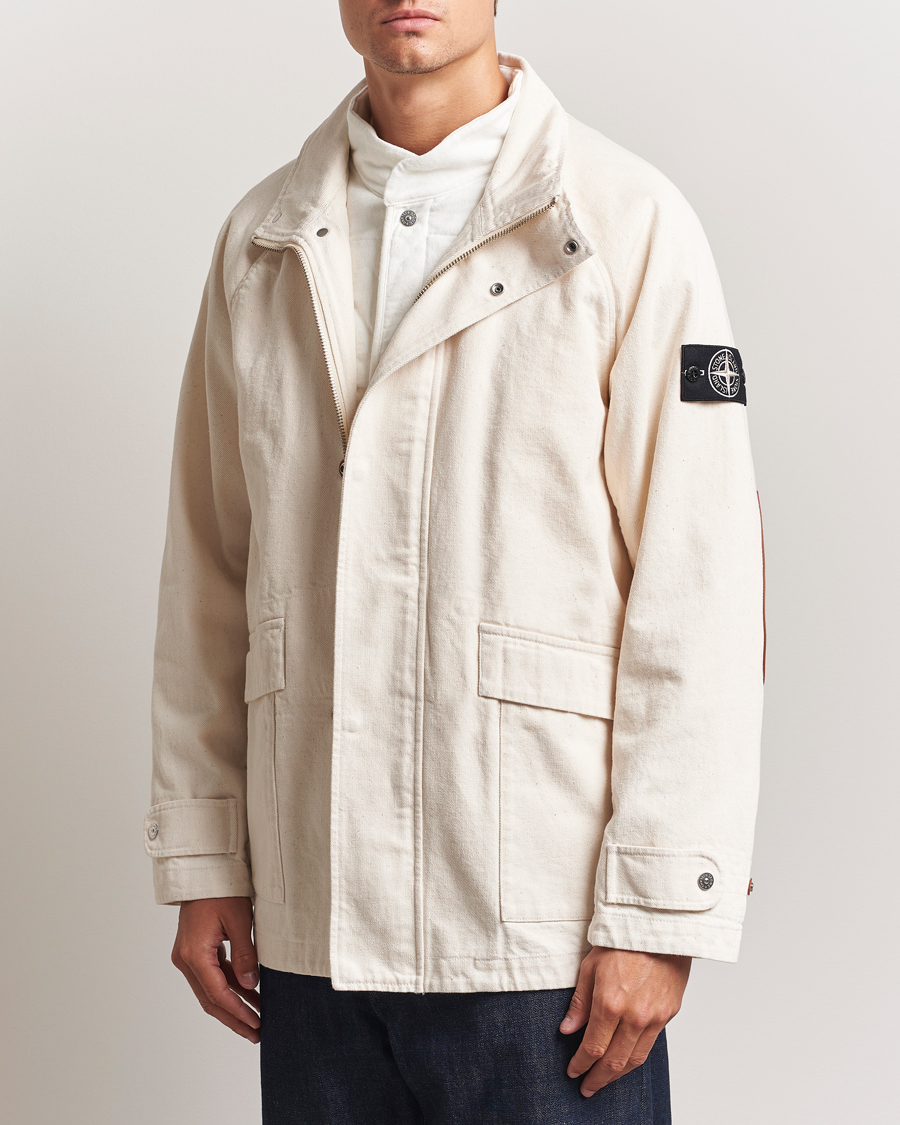 Herr | Jackor | Stone Island | RAW Cotton Gabardine Jacket Ivory