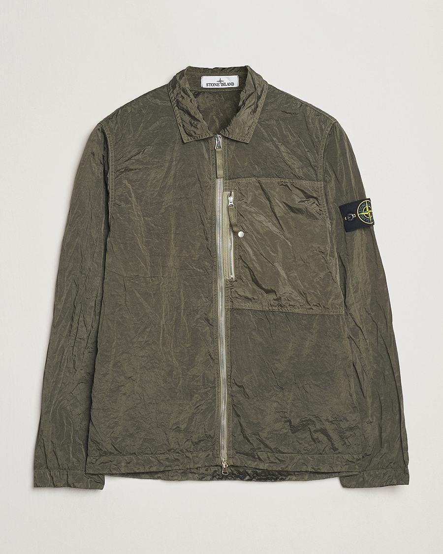 Herr | Skjortor | Stone Island | Nylon Metal Zip Overshirt Military Green