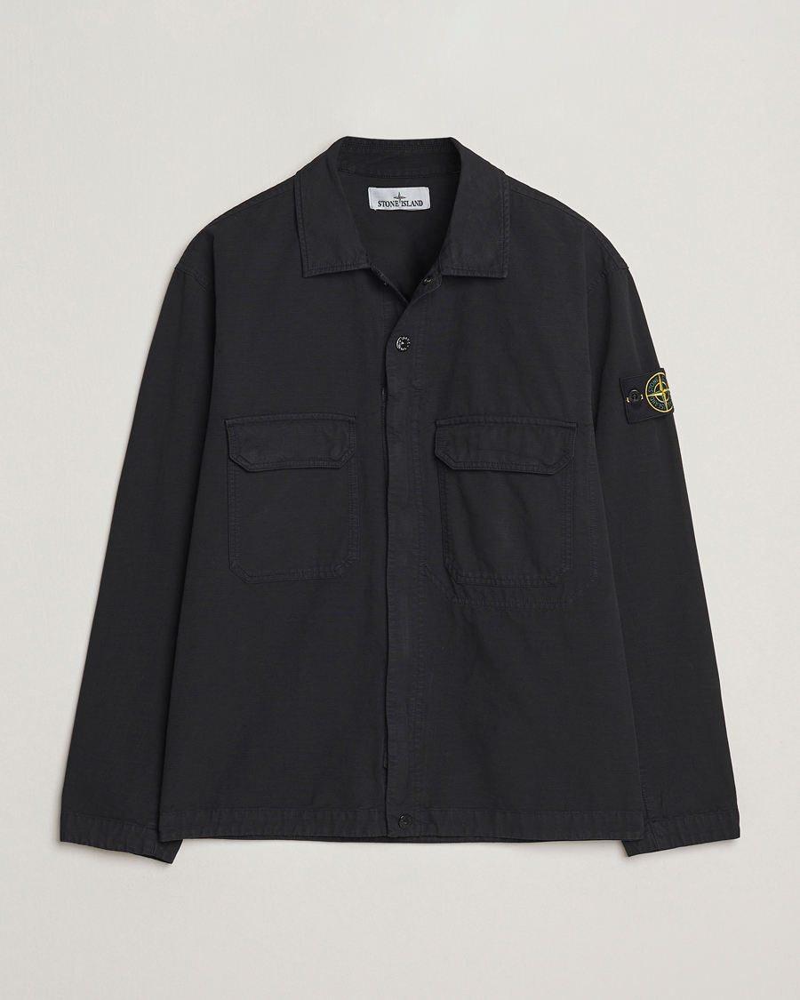Herr | Skjortor | Stone Island | Organic Cotton Ripstop Overshirt Black