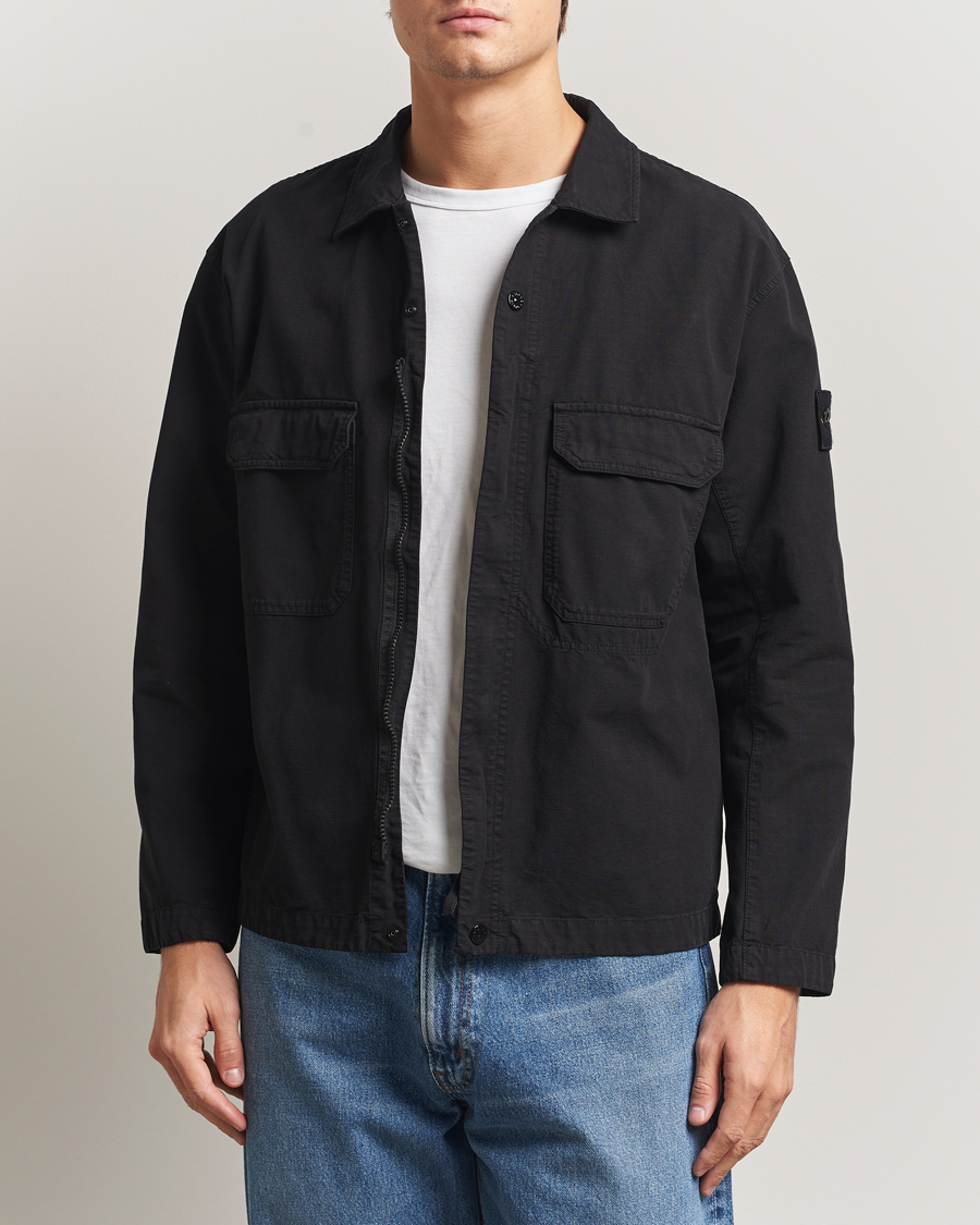 Herr | Skjortor | Stone Island | Organic Cotton Ripstop Overshirt Black