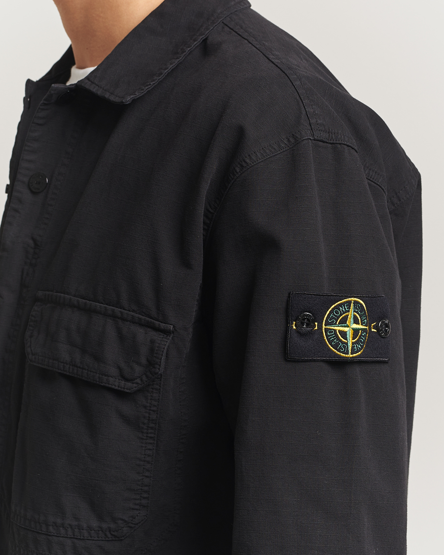 Herr | Skjortor | Stone Island | Organic Cotton Ripstop Overshirt Black