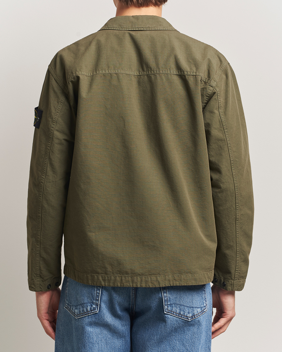Herr | Skjortor | Stone Island | Organic Cotton Ripstop Overshirt Military Green