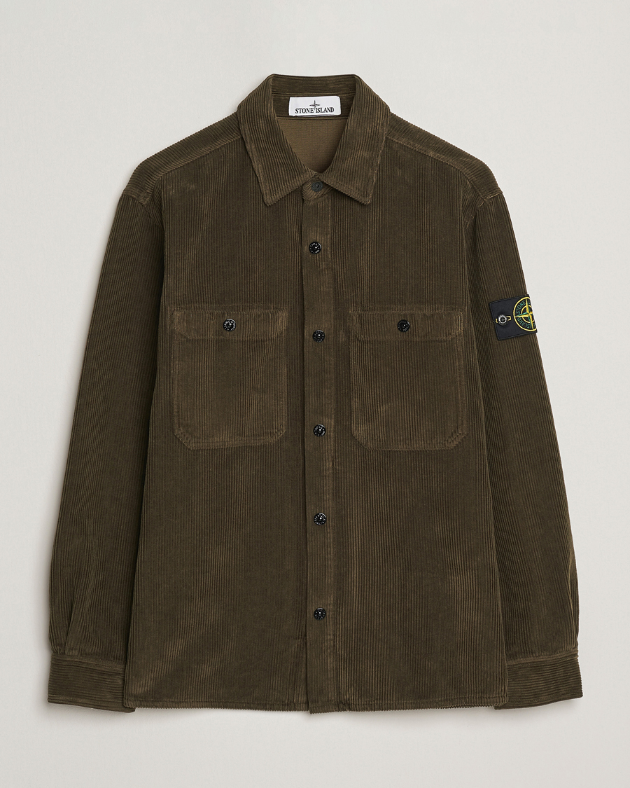 Herr | Skjortor | Stone Island | Organic Cotton Cord Overshirt Military Green
