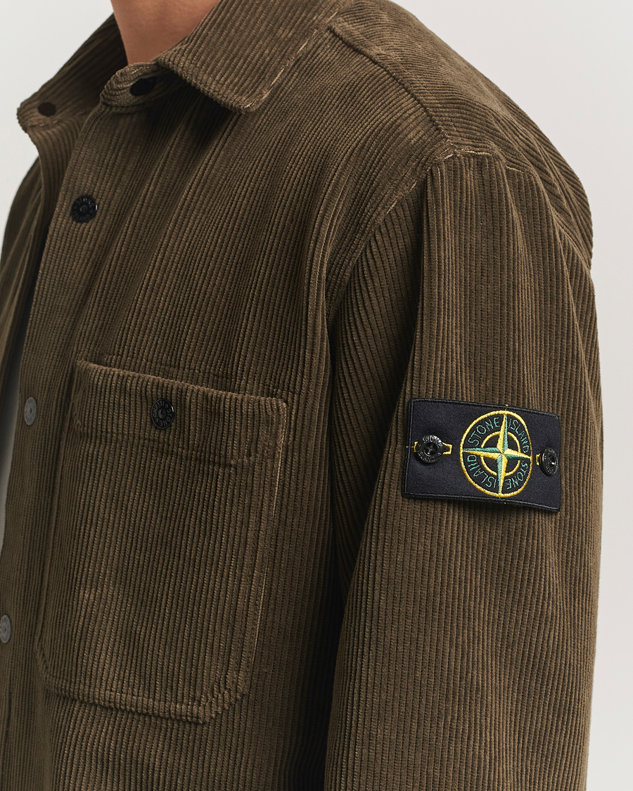 Herr | Skjortor | Stone Island | Organic Cotton Cord Overshirt Military Green