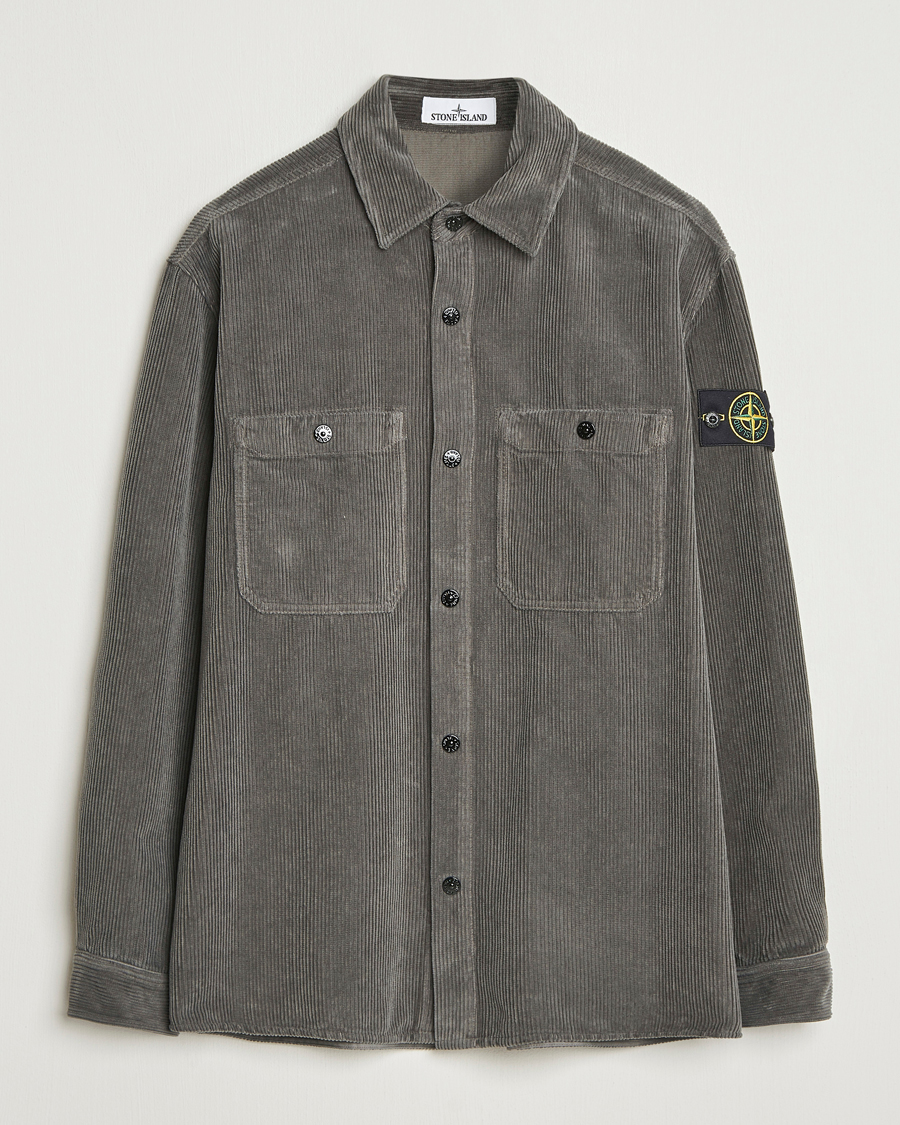 Herr | Skjortor | Stone Island | Organic Cotton Cord Overshirt Grey