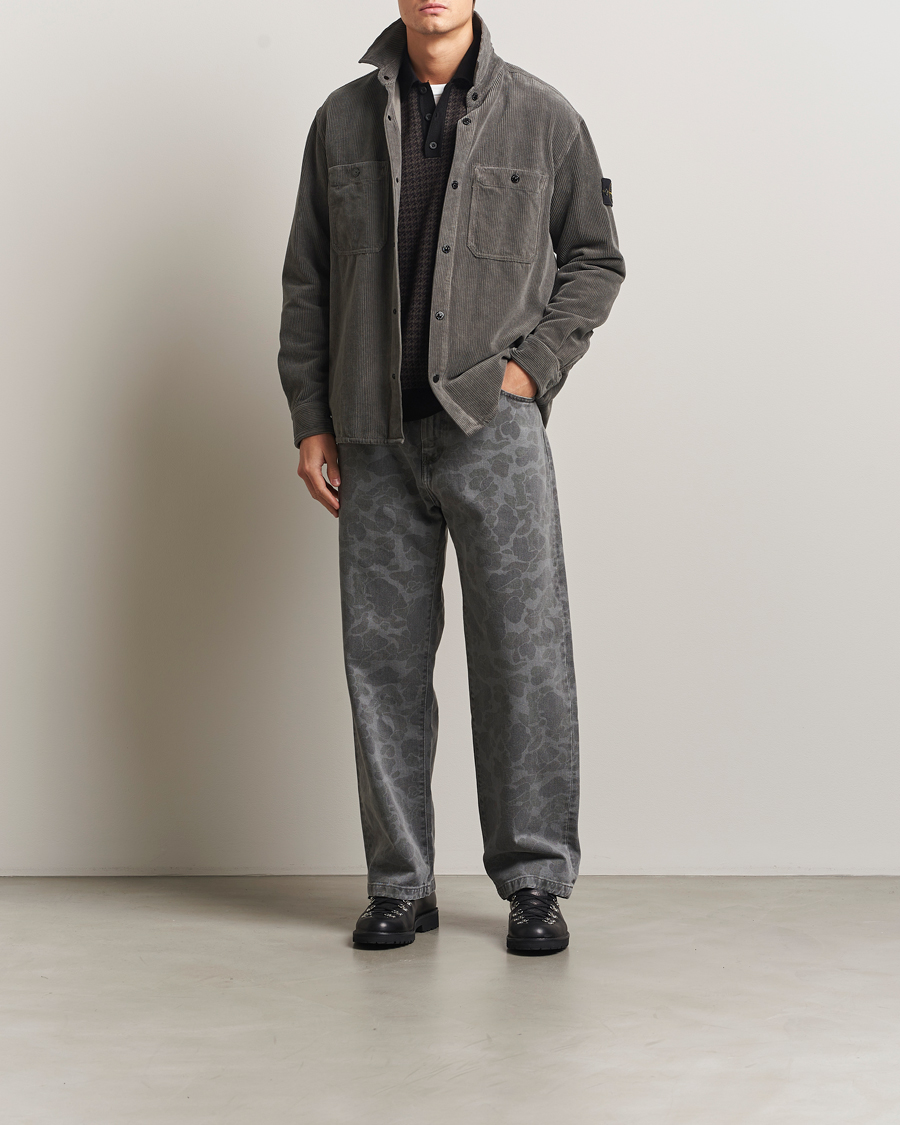 Herr | Skjortor | Stone Island | Organic Cotton Cord Overshirt Grey